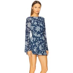 x REVOLVE Jenna Mini Dress in Blue Floral